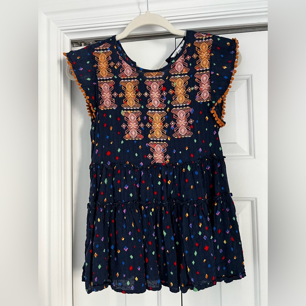 THML Navy Embroidered Top